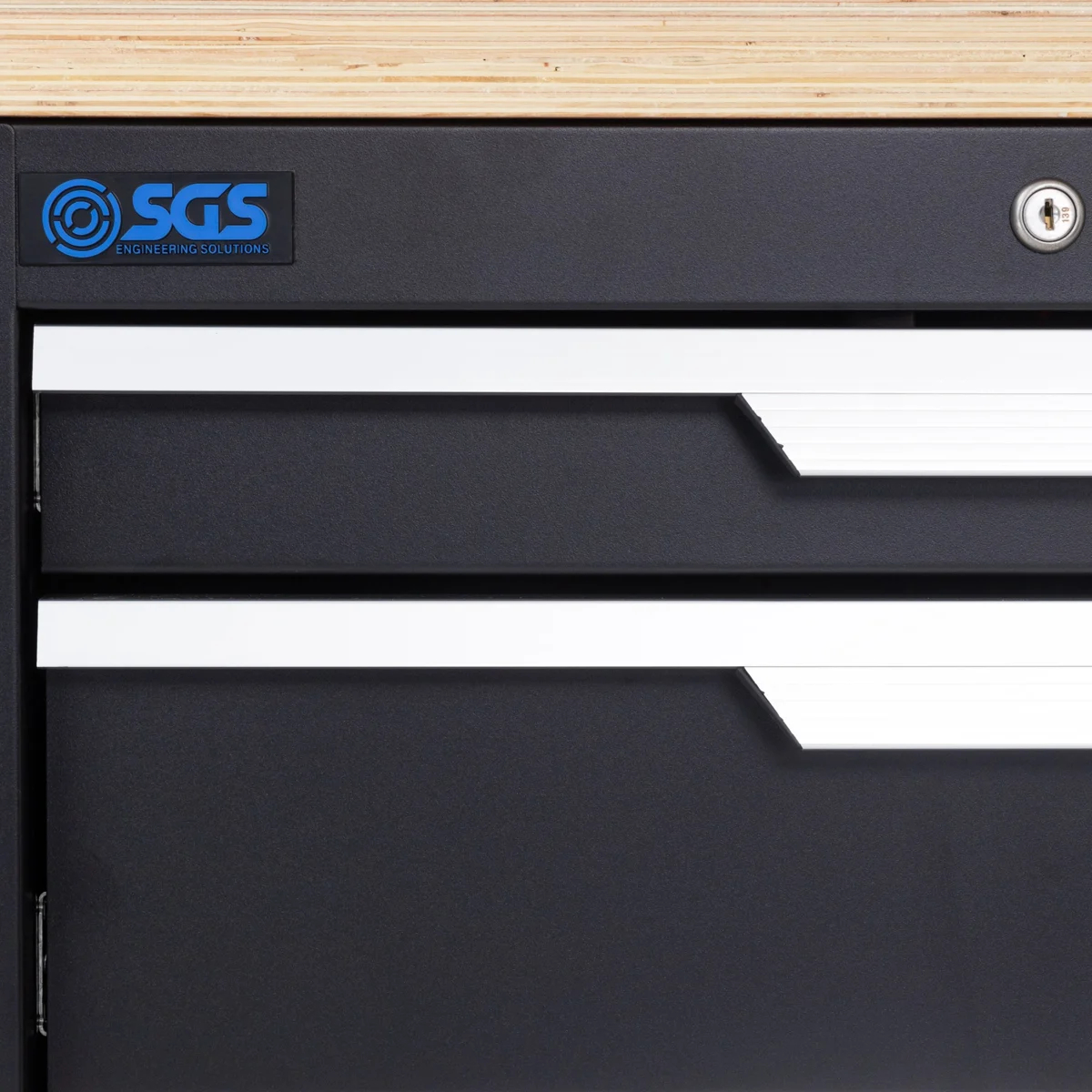 SGS 7pc Modular Garage Storage | 5 Drawers | Plywood Worktop | Bin Unit | 2x Upper Cabinets | Tall Double Cabinet
